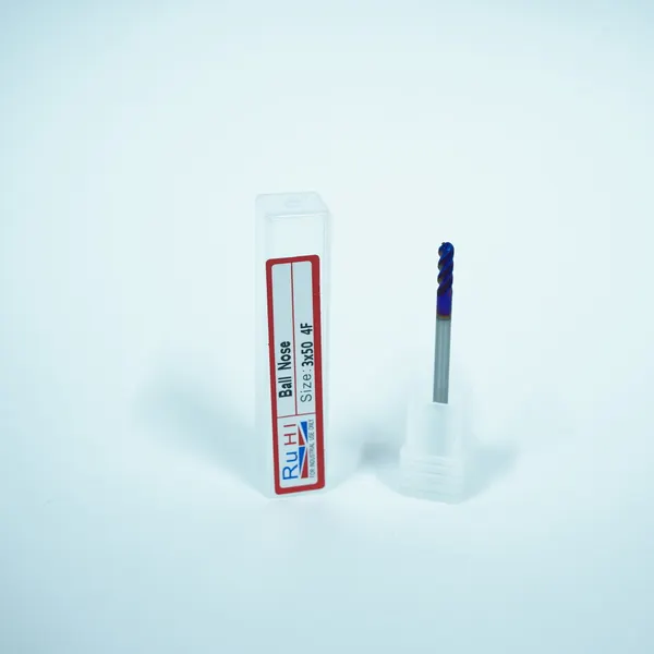 Ruhi Solid Carbide Ballnose Endmill 55 Hrc Blue 3mm