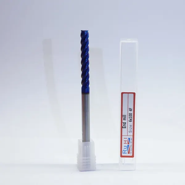 Ruhi Solid Carbide Flat End Mill 55 HRC Blue 6x100m