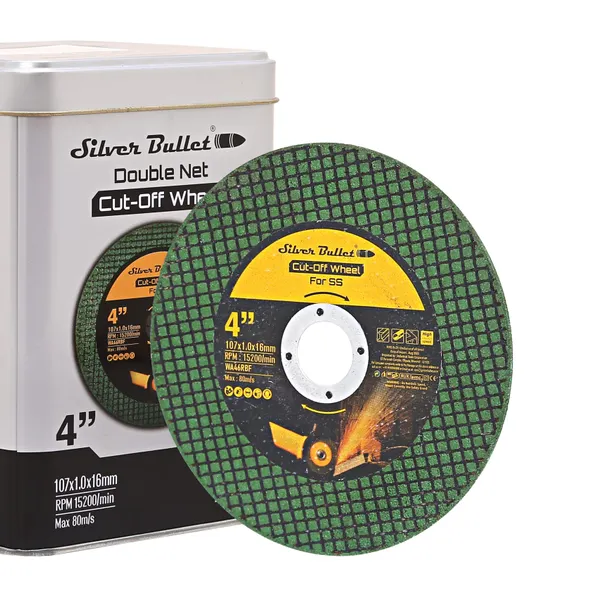 Silver Bullet Cut Off Wheel For SS 4"X1 Green 2Net