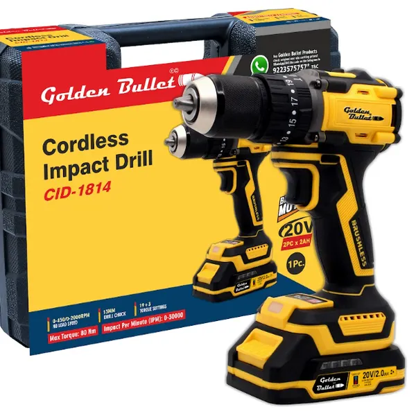Golden Bullet Cordless Screwdriver & Impact Drill Machine 13mm - CID 1814
