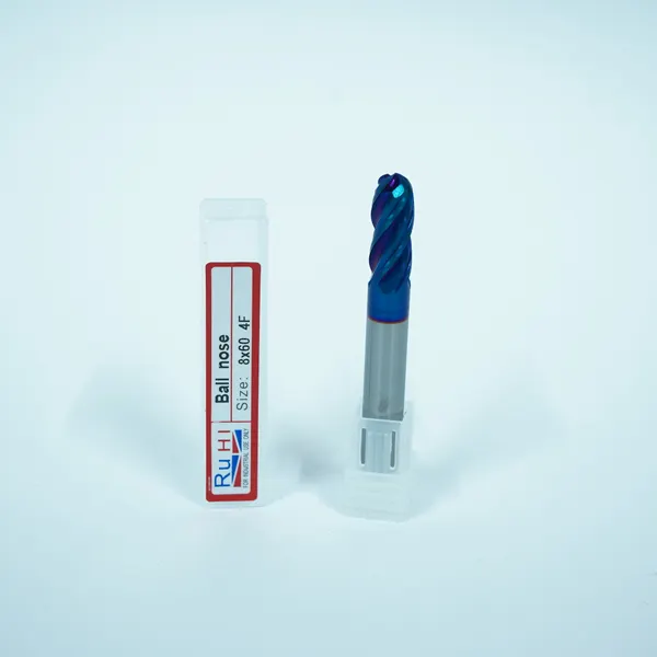 Ruhi Solid Carbide Ballnose Endmill 55 Hrc Blue 8mm