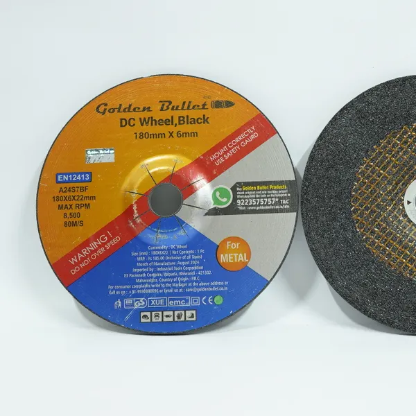 Golden Bullet Grinding Wheel 7" X 6mm Black