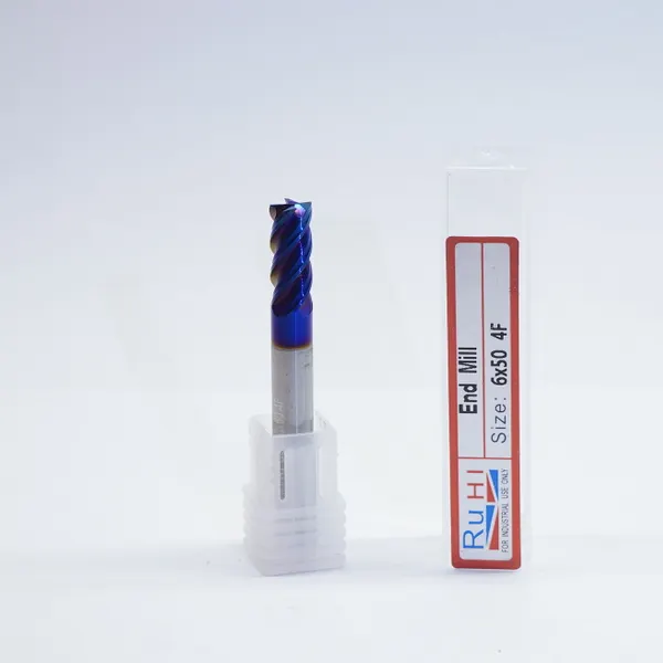 Ruhi Solid Carbide Flat End Mill 55 HRC Blue 6x50mm