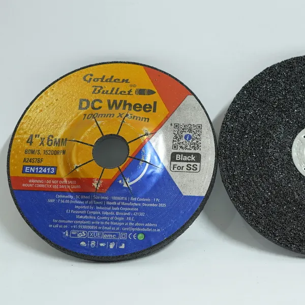 G. Bullet Grinding Wheel 4" X 6mm Black